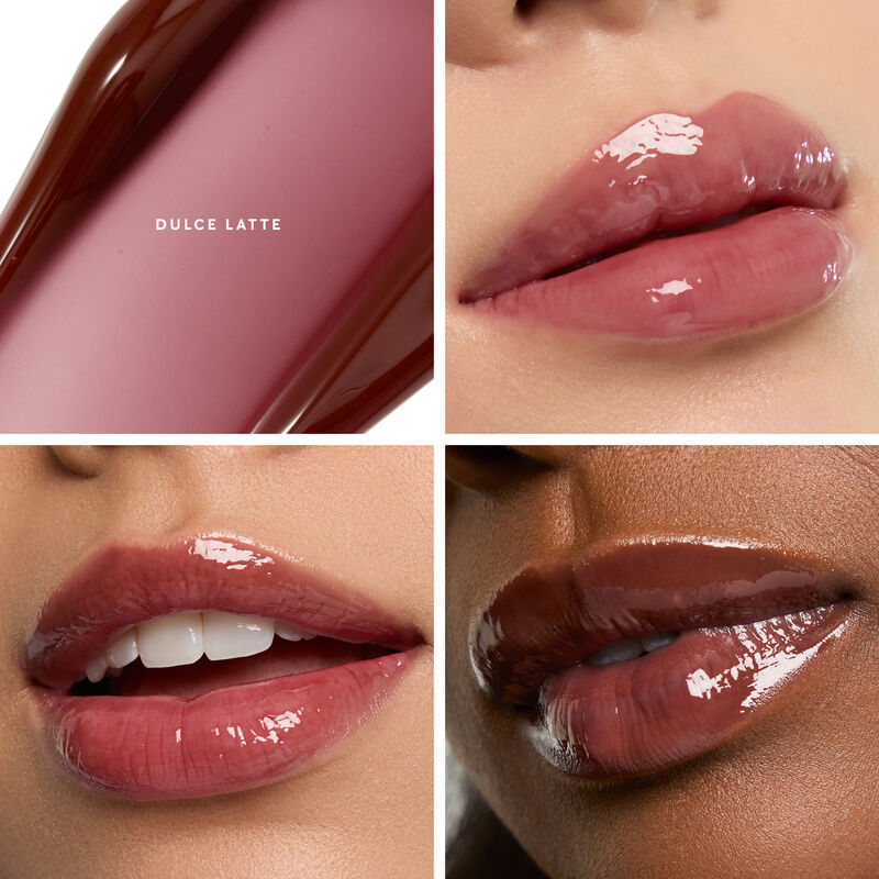 Tinted Lip Butter in Dulce Latte modeled on light medium and deepskintoned lips