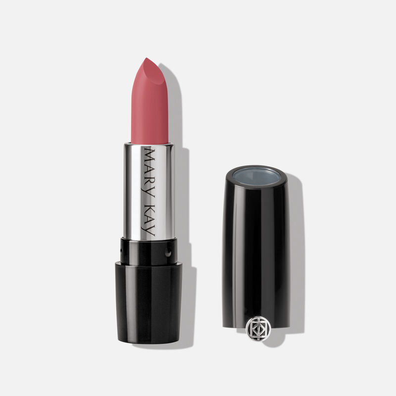 Tube of Mary Kay Gel Semi-Matte Lipstick in shade Always Apricot with cap off.