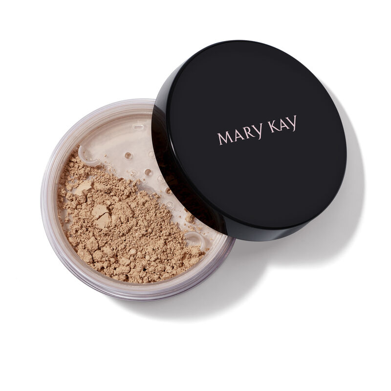 Open jar of Mary Kay Silky Setting Powder in Light-to-Medium Beige image number null
