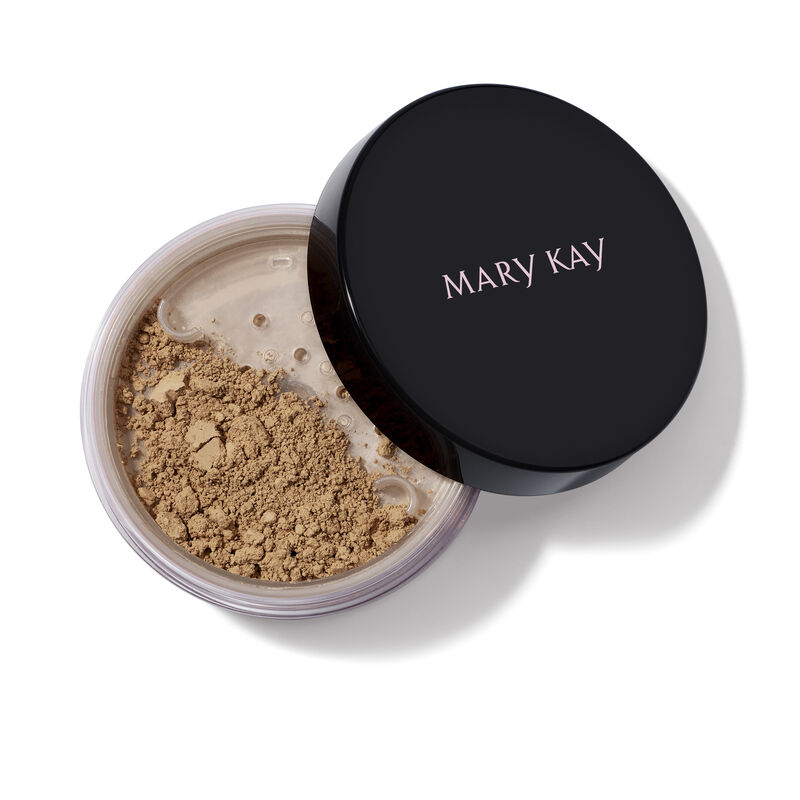 Open jar of Mary Kay Silky Setting Powder in Light Bronze image number null