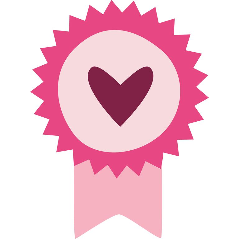 Ilustraci&oacute;n rosa de Mary Kay de una cinta de premio