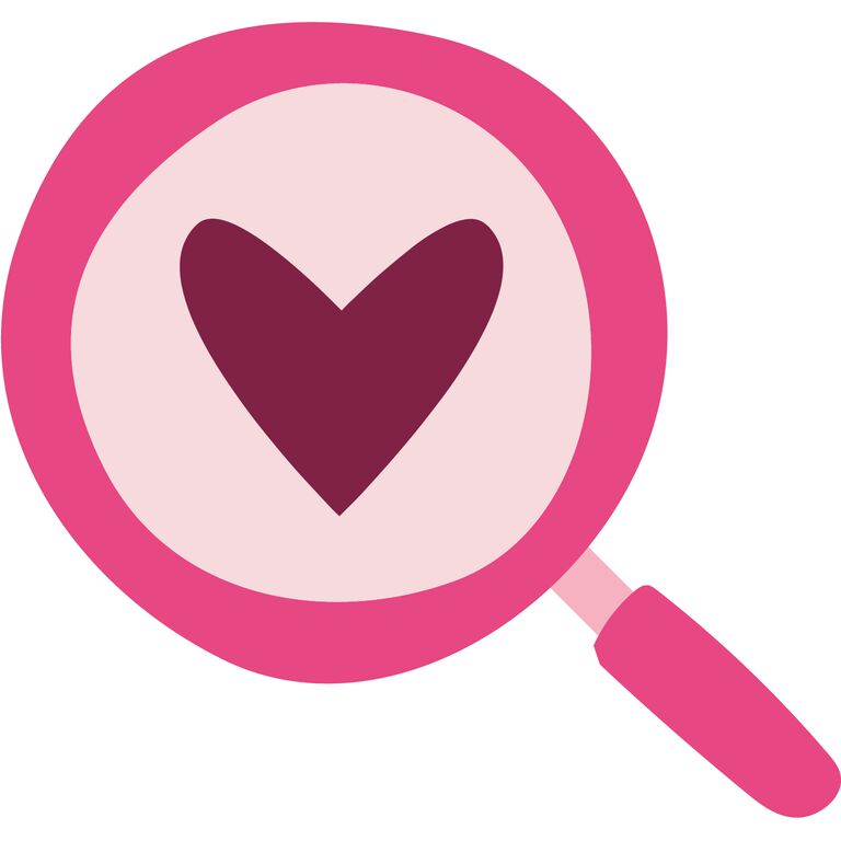 Ilustraci&oacute;n rosa de Mary Kay de una lupa