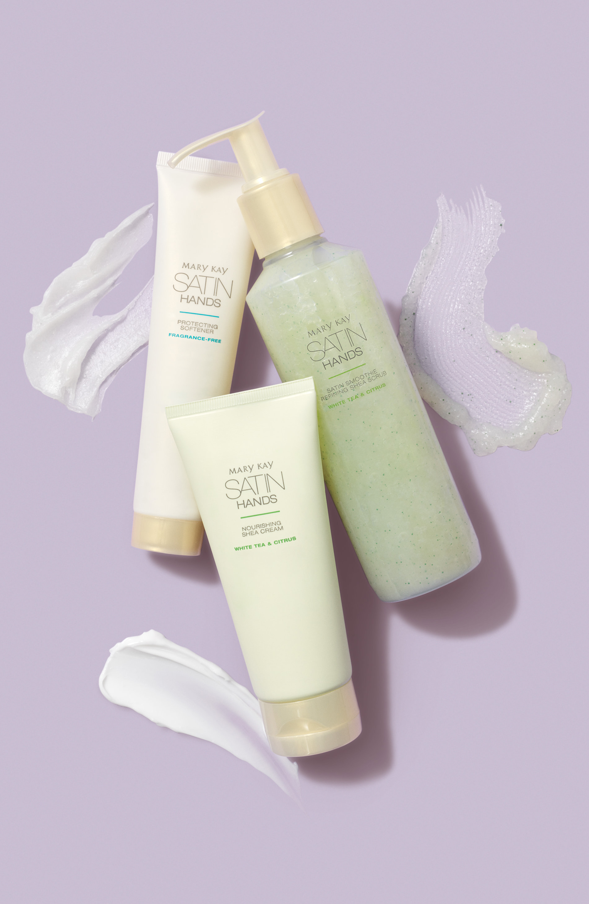 Set satin hands white tea and citrus